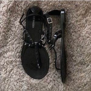 BLACK STEVE MADDEN SANDELS